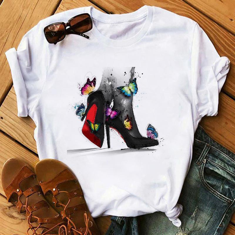 Watercolor Elephant Animal Print T-Shirt Female Harajuku Graphic T-Shirt Dog Lovers Funny T-Shirt Female T-Shirt