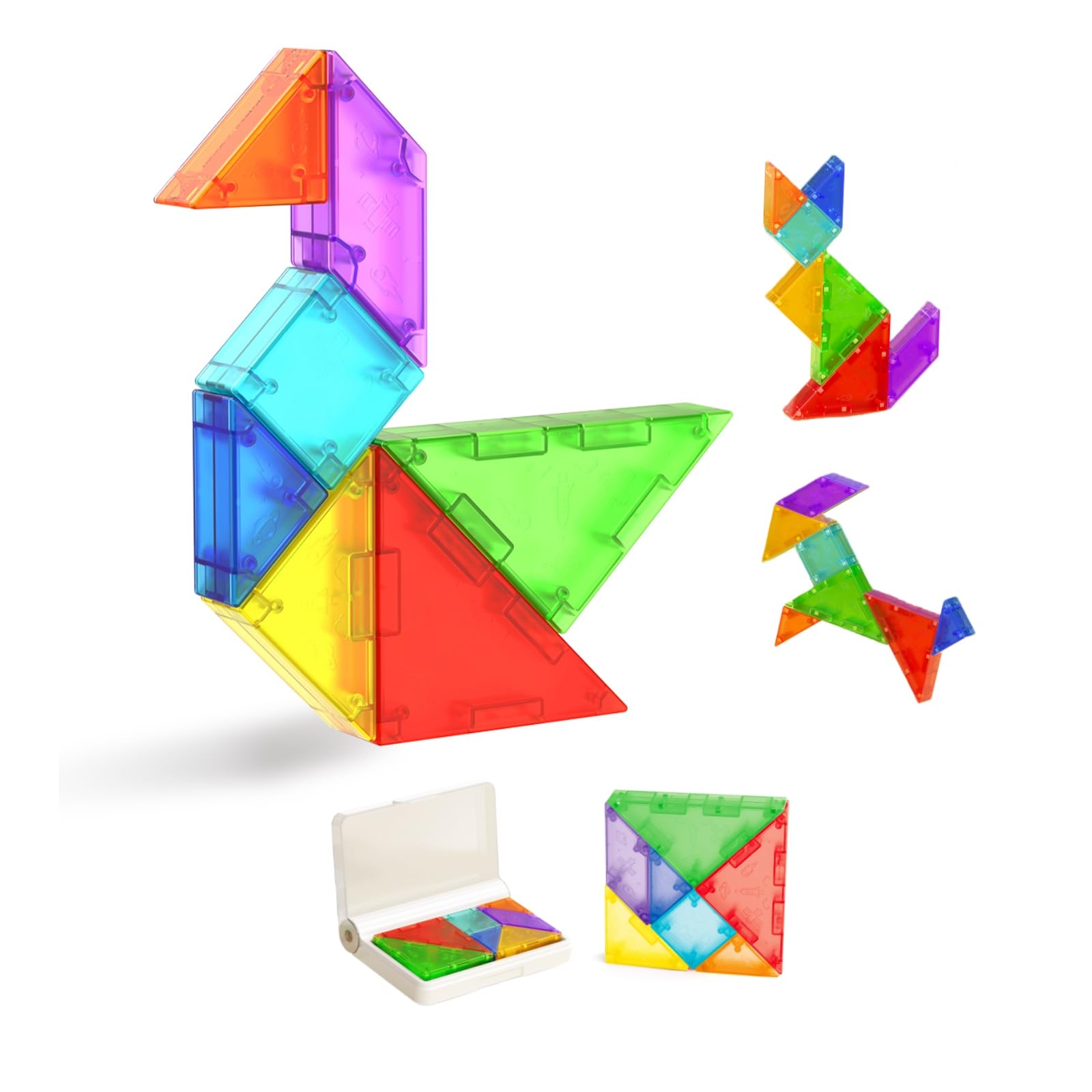 

Walk Tangram Educational Magnetic Puzzle Storage Fun to Play Again and Ages 6 and and 5 Years Old Can See Answers Montessori Style Magnetic Gift for