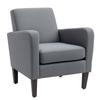 Modern Accent Chair Occasional Chair With Rubber Wood Legs For Living Room Bedroom Grey