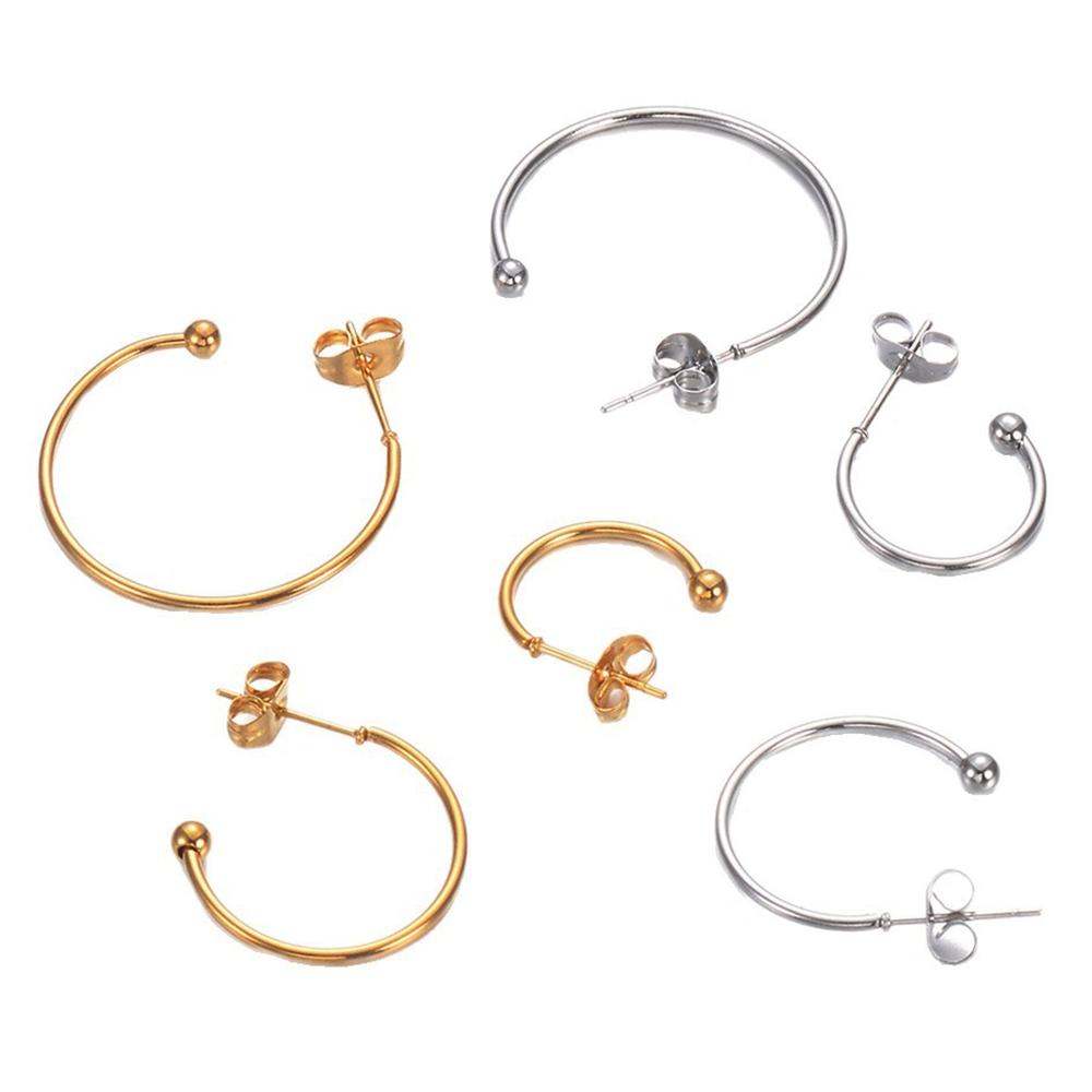10 Stück Edelstahl C-Form Ohrhaken Ohrringe Zubehör DIY Ohrstecker Handgemachte Ohrringe Schmuckherstellung Zubehör