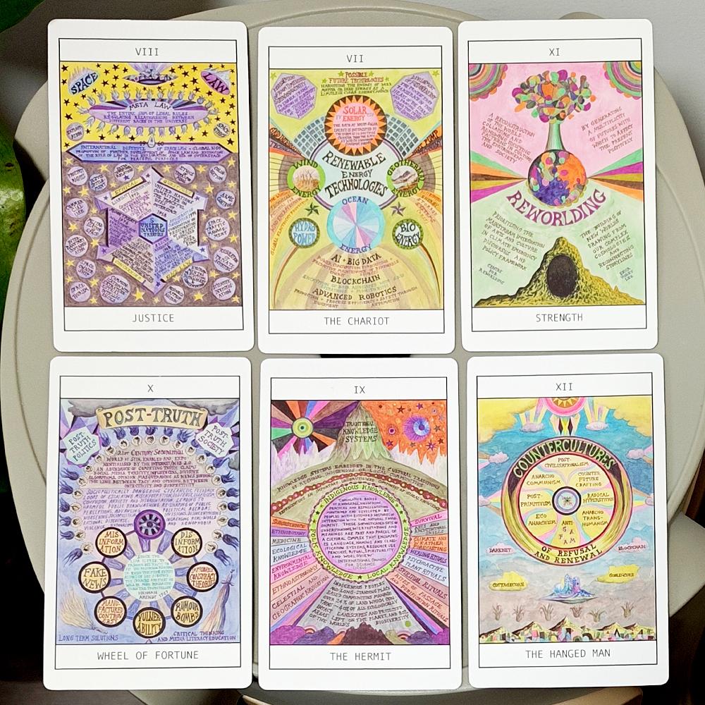 HEXEN 5.0 Tarot Deck, 78 Pcs Tarot Cards Based on Alchemical Art, Tech-Spirituality & Climate Crisis 12*7cm Double-embossed