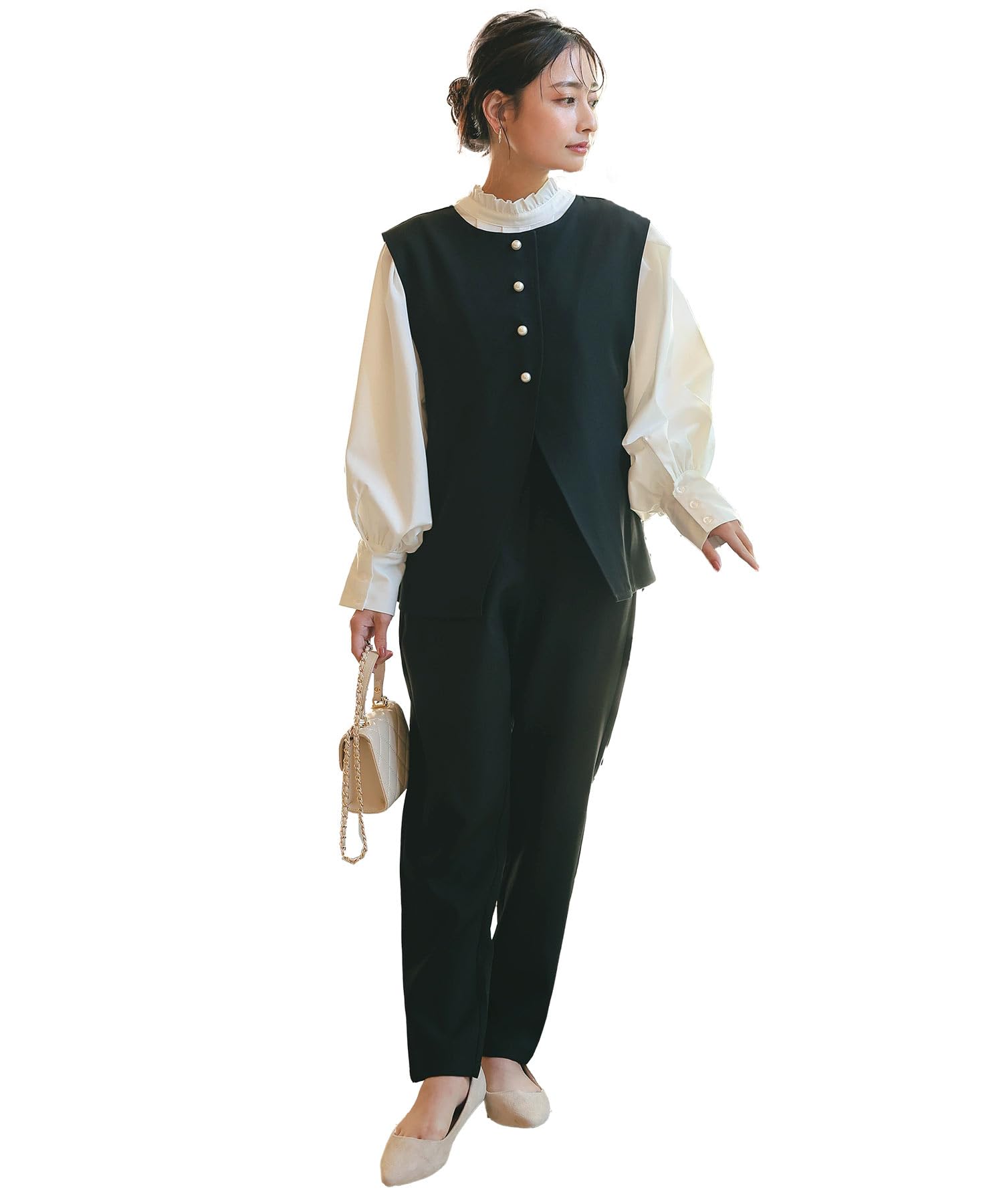

Formal Set for Entrance Graduation Ceremony L Tapered Black [Kobe Lettuce][Petit Lettuce] Women s Suit, 3-Piece Ceremonies, Ceremony, [X471]