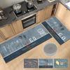 Classic Kitchen Mat Foot Mat Non-slip Kitchen Rug Crystal Velvet Long Carpet Soft Washable Bathroom Rug Kitchen Accessorie Tapis