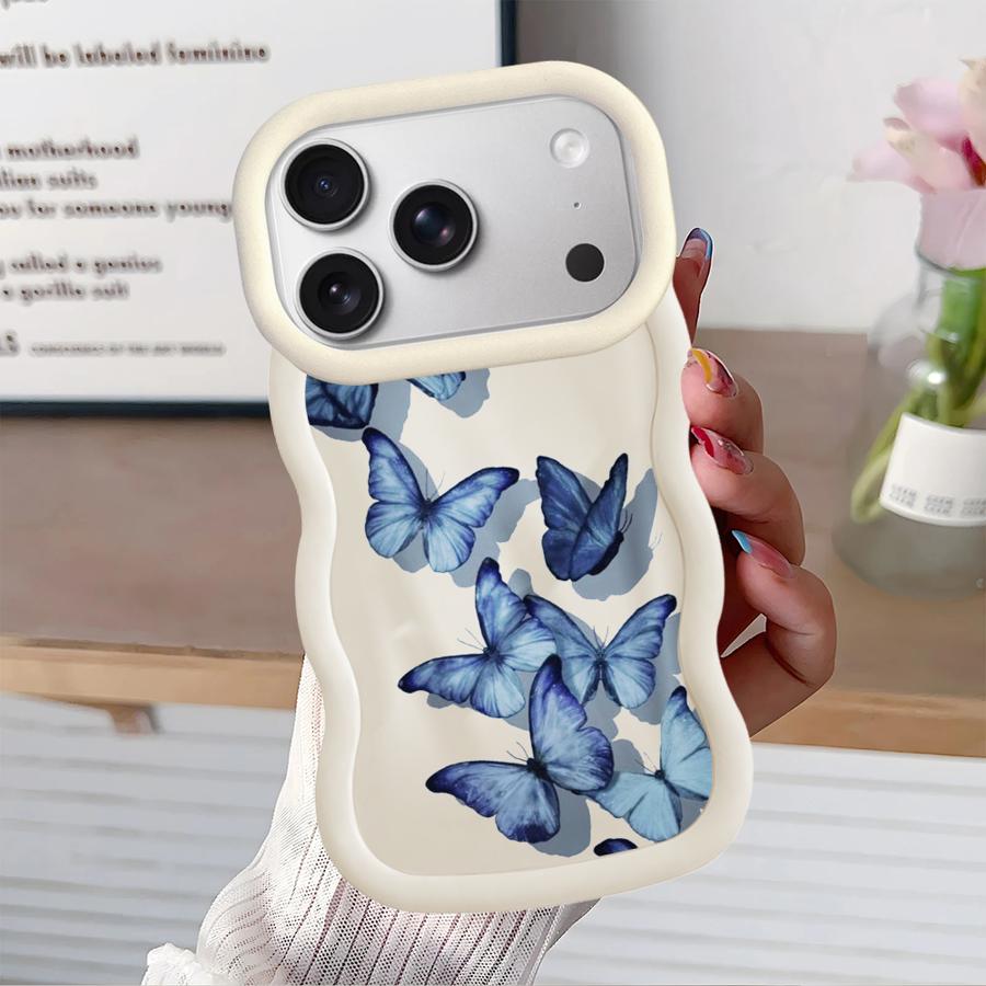Case for iPhone 17 Air XR 12 8 13 16 Pro Max 11 15 Plus 14 Soft Phone Cover Cartoon Butterfly