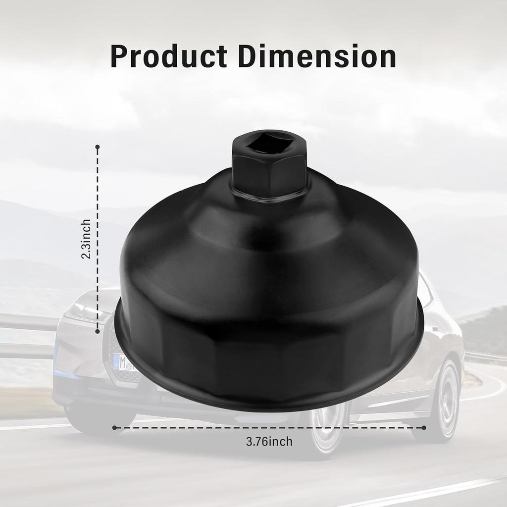 86Mm Oil Filter Wrench Tool With 16 Flutes,Oil Filter Removal Tool For 3/8" Ratchet Drive,Oil Filter Remover Tool Compatible With BMW Volvo Car
