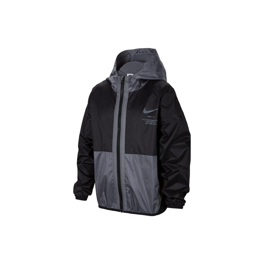 Nike Jacket Letter Logo Printed Woven Coat Kids Jackets Black FD9934-010