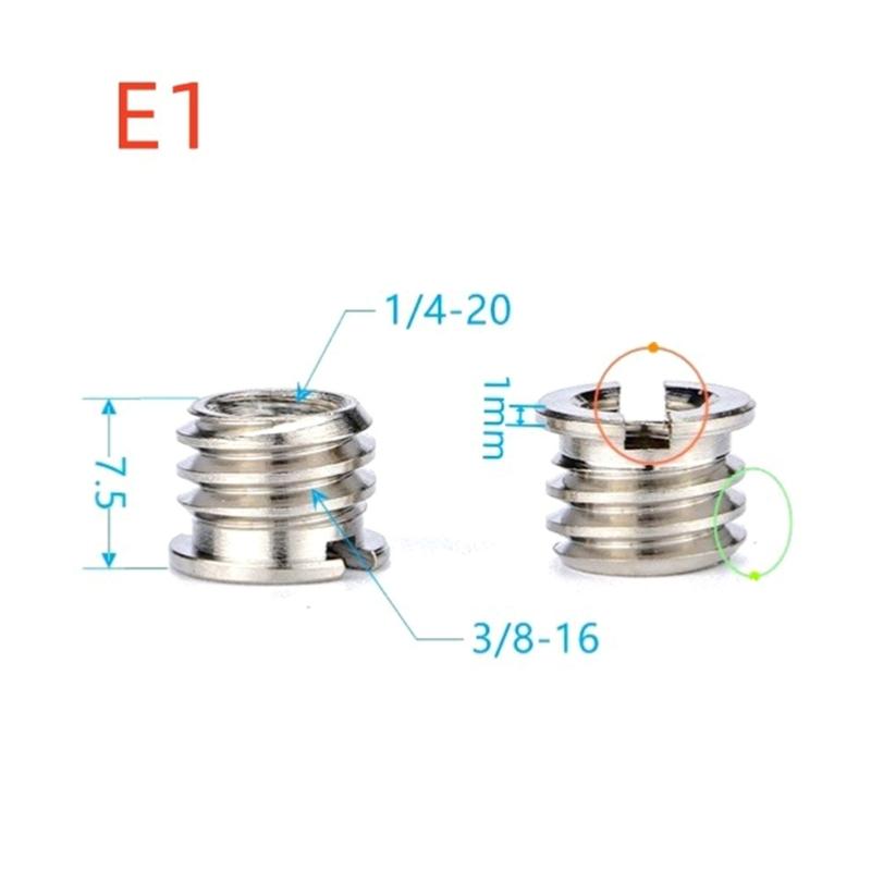 6Piece Precisions Thread Converters Kit For DSLR Action Cameras and Live Streaming Gear Aluminum Alloy Design
