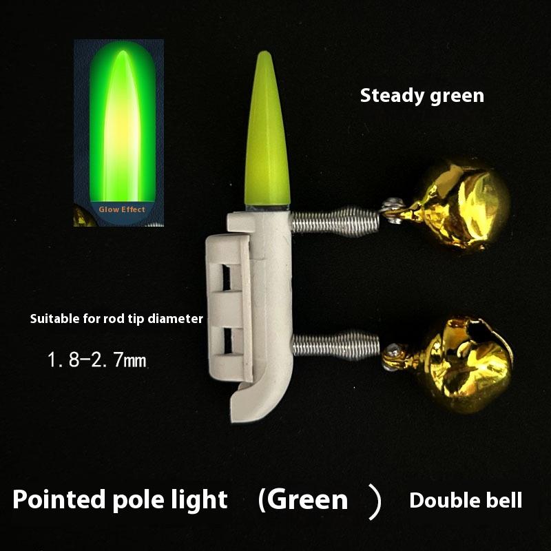 1 Piece Double Bells Rod Clip Fishing Bite Alarms Fishing Rod Bells Ring Induction Lamp Bright Night Flash Led Without Battery