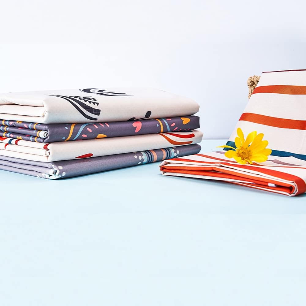 Baby Splat Mat for Under High Chair - WWaterproof and Washable Eating Mat for Toddlers&Kids, Portable Play Mat and Table Cloth 43 Inch (Rainbow