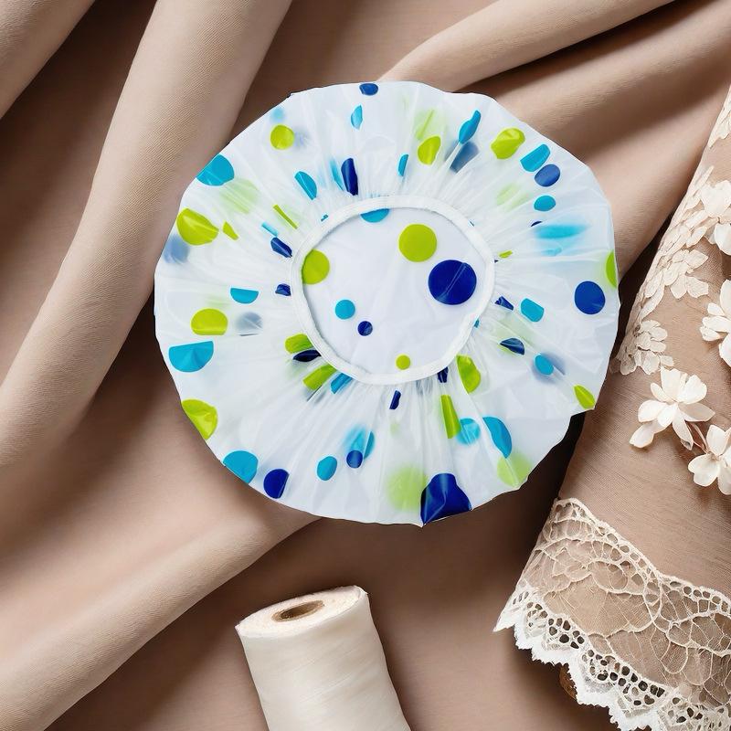 "Assorted PE Shower and Hair Care Caps for Children, Girls, Adults"