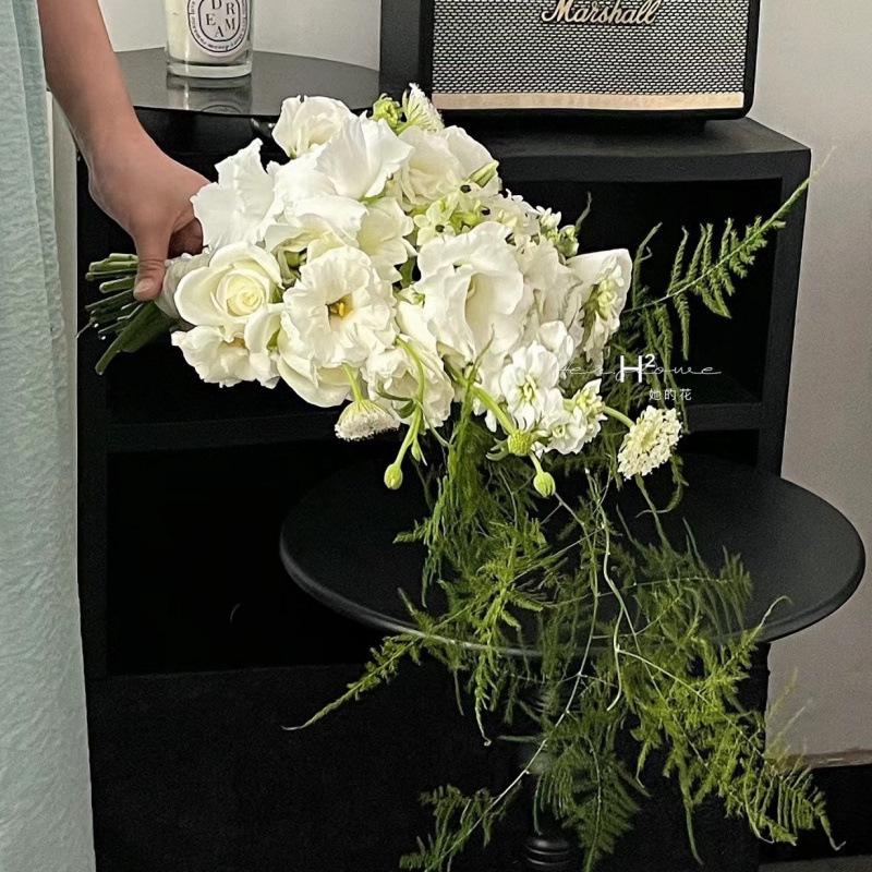 Mori-Style Garden Wedding Photography with French, Korean, and Waterfall Elements