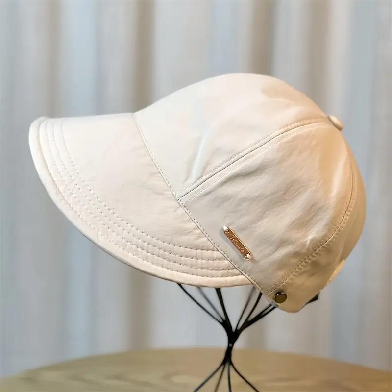 Women's Quick-Dry Summer Sun Hat - Adjustable, Lightweight Polyester Fisherman Cap with Mask Hanging Feature, Ideal for Outdoor