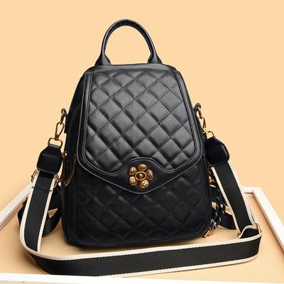 Modischer Rucksack, Modischer Damen-Diebstahlschutz-Rucksack mit Diamantmuster, Reisetasche für unterwegs