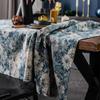 Toalha de Mesa Jacquard Azul Toalha de Mesa de Jantar Pintura a Óleo Toalha de Mesa Grossa