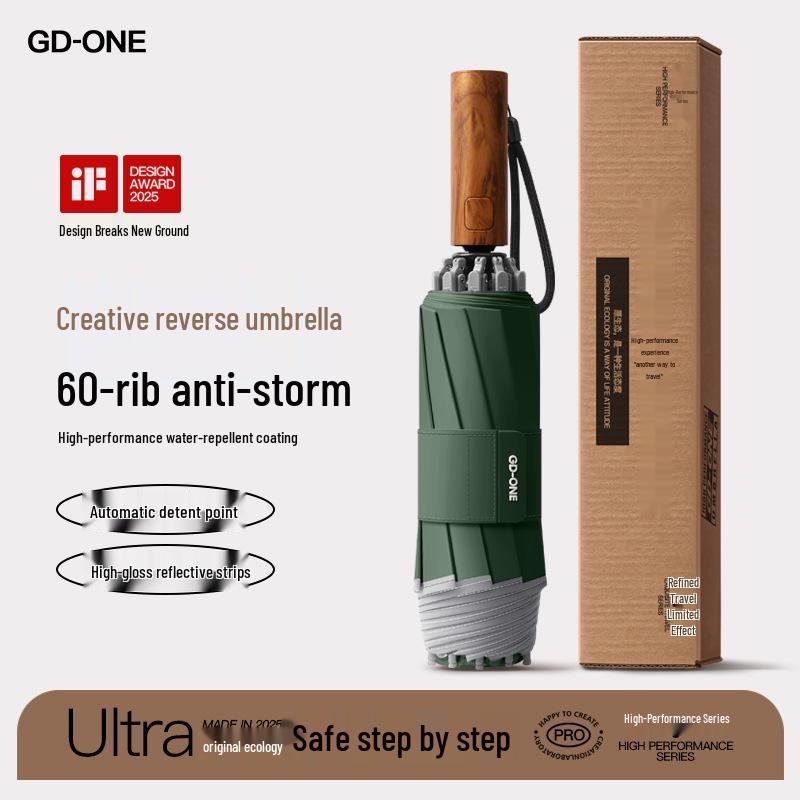 60-Bone High-End Automatic Folding Dual-Use Umbrella, Anti-Rebound, Sunshade for Men & Women