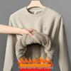 Men's Sherpa Fleece-Lined Sweatshirt: Thick, Warm, Round Neck Flannel Casual Top for Autumn and Winter