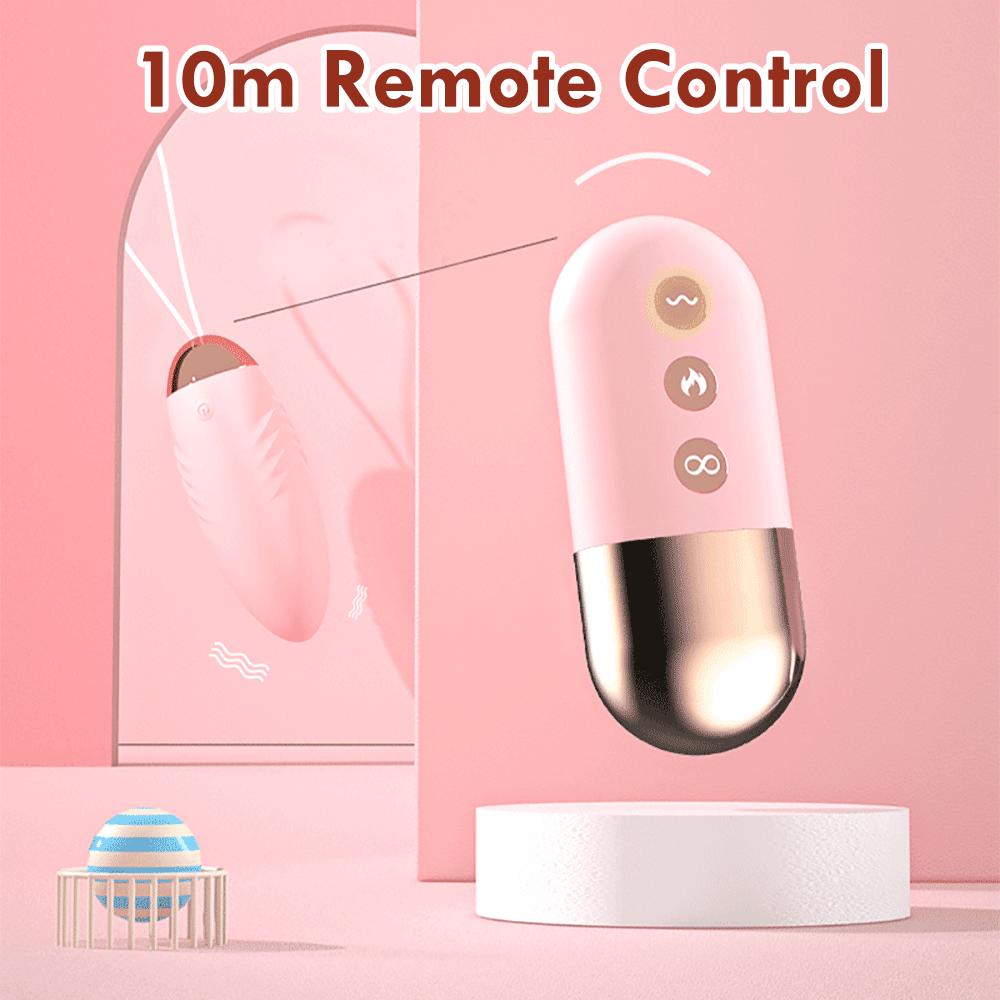 Wireless Remote Control Vibrating Egg Clitoris Stimulator Wearable Vibrating Jump Egg Heating Bullet Vibrator Sex Toys For Women