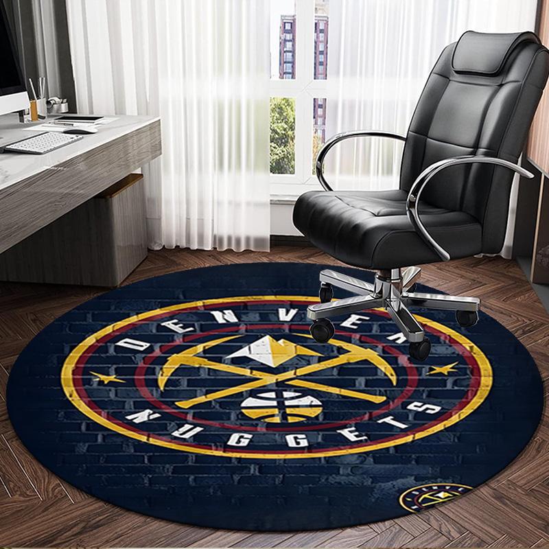 Denver Basketball Team Round Rug for Livingroom,Bedroom, Palyroom, Chair Rug, Area Rug, Circle Carpet, Large Size Fan Christmas Gift