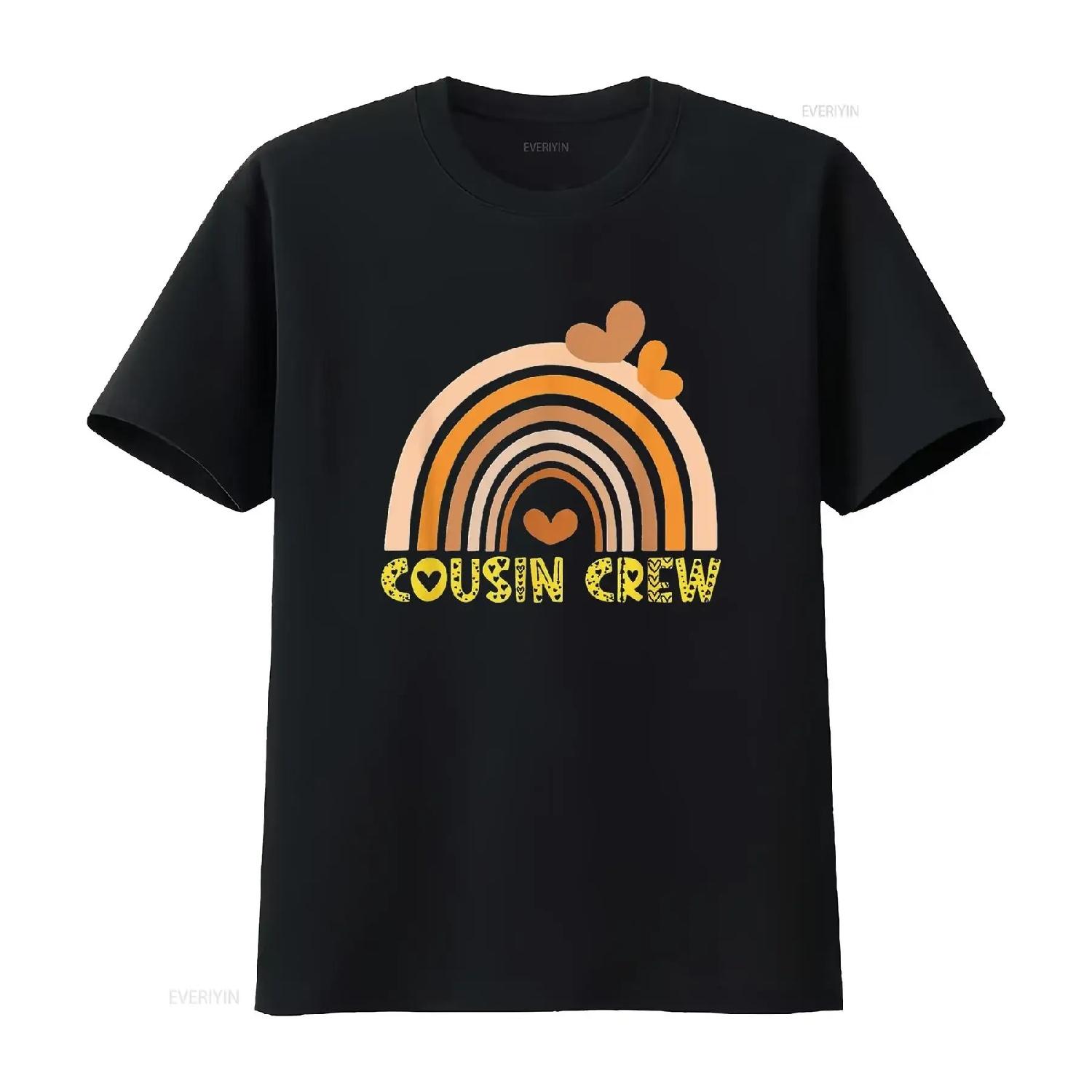 

COUSIN CREW Rainbow Girls Team Squad Trendy Women s T Shirt with Unique Print for Summer vintage Washed graphic Breathable XXXXXL чорний