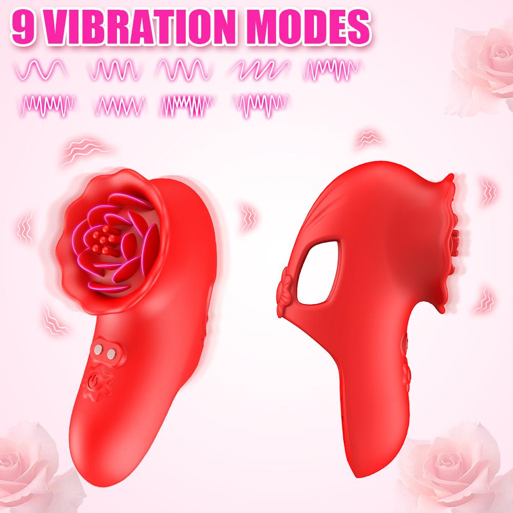 Rose Finger Vibrator for Women Nipple Massager Clitoris Stimulator Female Masturbator Sex Toys for Couples Adults Sex Pleasure