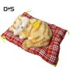 Mom&Me Sleeping Cat Plush Stuffed Toy Press Simulation Sound Animal Doll Kids Gift