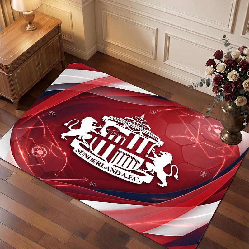 Tappeto in Velluto di Cristallo con Stampa del Sunderland Football Club, Comodo Assorbente d'Acqua Antiscivolo Tappeto per Pavimenti Interni