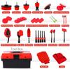 35Pcs Car Detailing Kit, Drill Brush Attachments with Detailing Brush Set and Tools Box, Red Auto Cleaning Kit Interior for Wheels Dashboard Windows