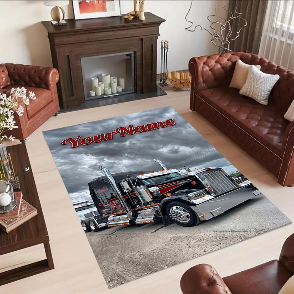 Peterbilt Heavy Trucks Customize Text Carpet Perfect for Hallway Kitchen Dormitory Balcony Antislip Carpet Office Home Decor Birthday/Christmas Gift