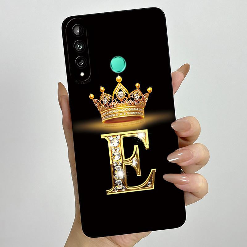 For Huawei Y7p P40 Lite E ART-L28 ART-L29 Fashion Initial Letter Couple Phone Case Y7P 2020 Soft Silicone TPU Protective Casing