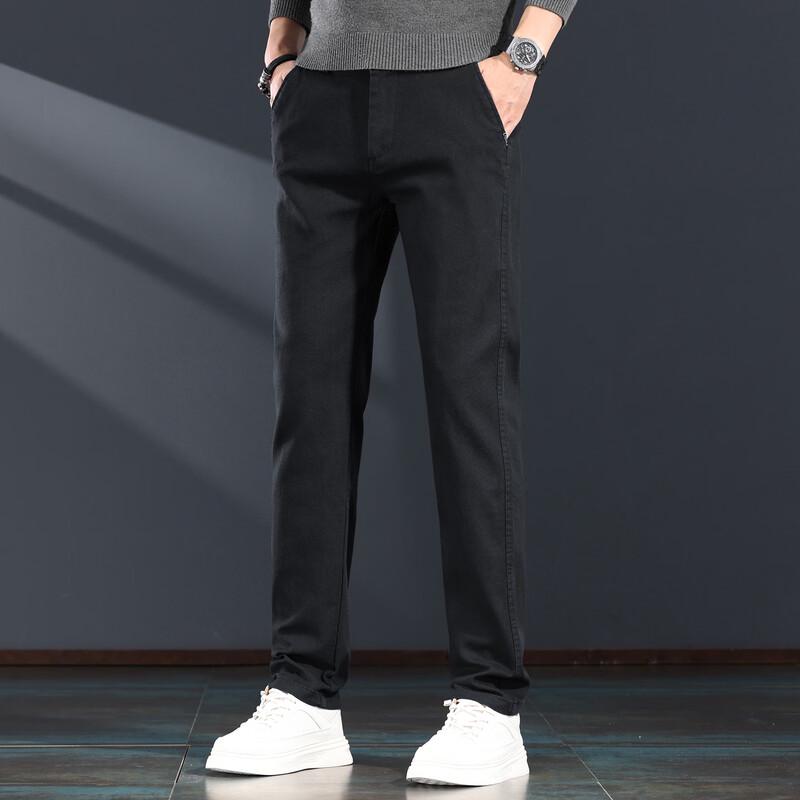 Jie Lei Nuo Men s Thickened Loose Straight-Leg Stretch Casual Pants 29