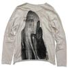 2025 Herbst/Winter Damen Distressed Dunkler Stil Porträt Print Langarm Top