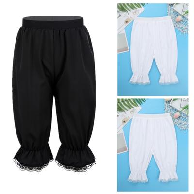 Dívčí volné kalhoty s volánkovou krajkou Bloomers Shorts Dětské Retro viktoriánské renesanční kalhoty