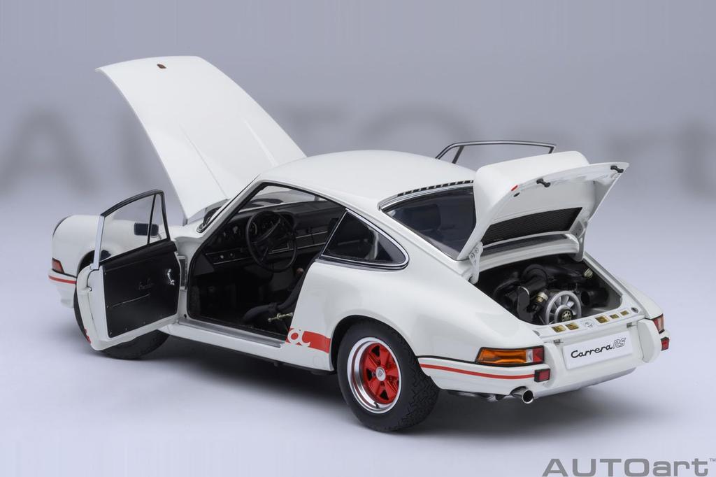 AUTOart Skala Porsche 911 Carrera RS Prix Ferdig Produkt 78030 1/18 2.7 (Stor Hvit/Rød Stripete)