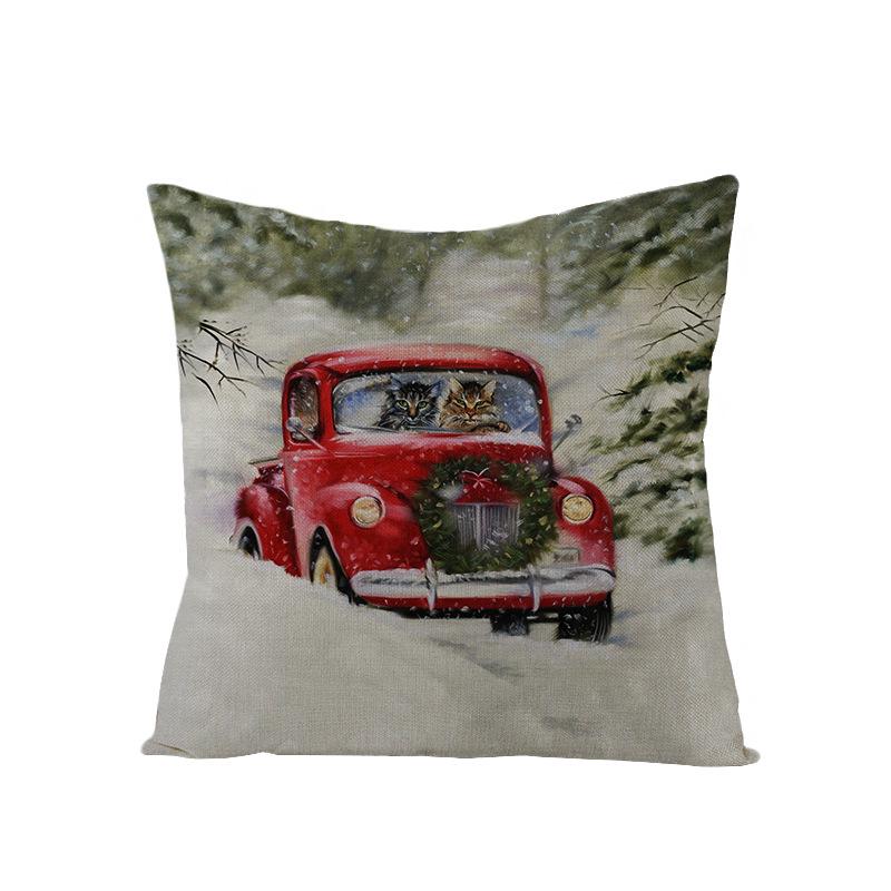 Cartoon Bedruckter Polyester Kissenbezug Zuhause Weihnachts-Serie Sofa Kissenbezug Neuer Kissenbezug
