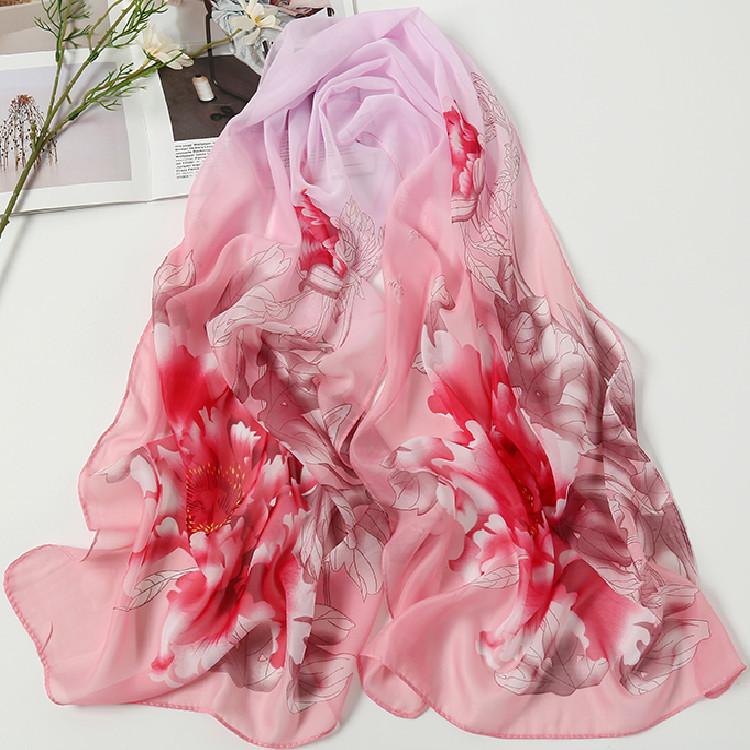 Spring/Summer New Women'S Silk Scarf 50 * 160cm Simulated Silk Twill Square Scarf Fashion Printed Large Square Scarf Professional Scarf