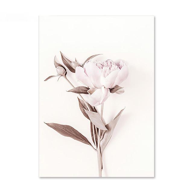 Romantic Pink Flowers Modern Line Woman Love Art Wall Art Canvas Painting Poster Print Wall Paintings For Living Room Decor