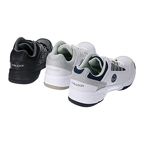 Asahi Wimbledon Sneakers, Unisex, 052, 4E Wide, Low-Cut, Running/Walking, White/Navy, Size 24.5cm