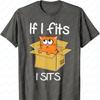 Cats 365If I Fits I Sits Cat Meme Funny Cat In A Box TShirt Harajuku Men Clothing Mens T Shirts High Quality Cotton Men Tshirt