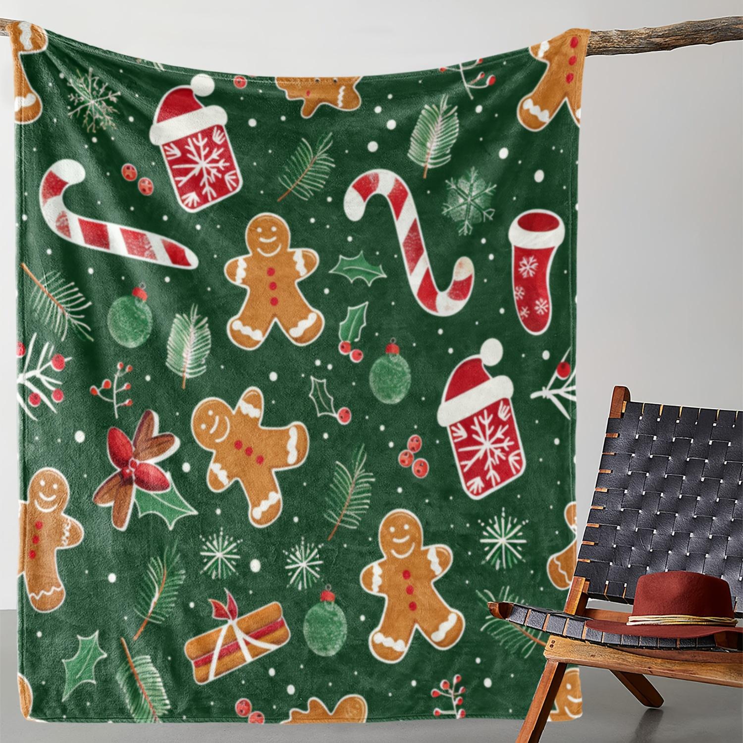 

1pc Christmas Multi-Element Pattern Printed Blanket, Comfortable Soft Flannel Throw for Napping - Holiday Gift and Birthday Pres 30x40in