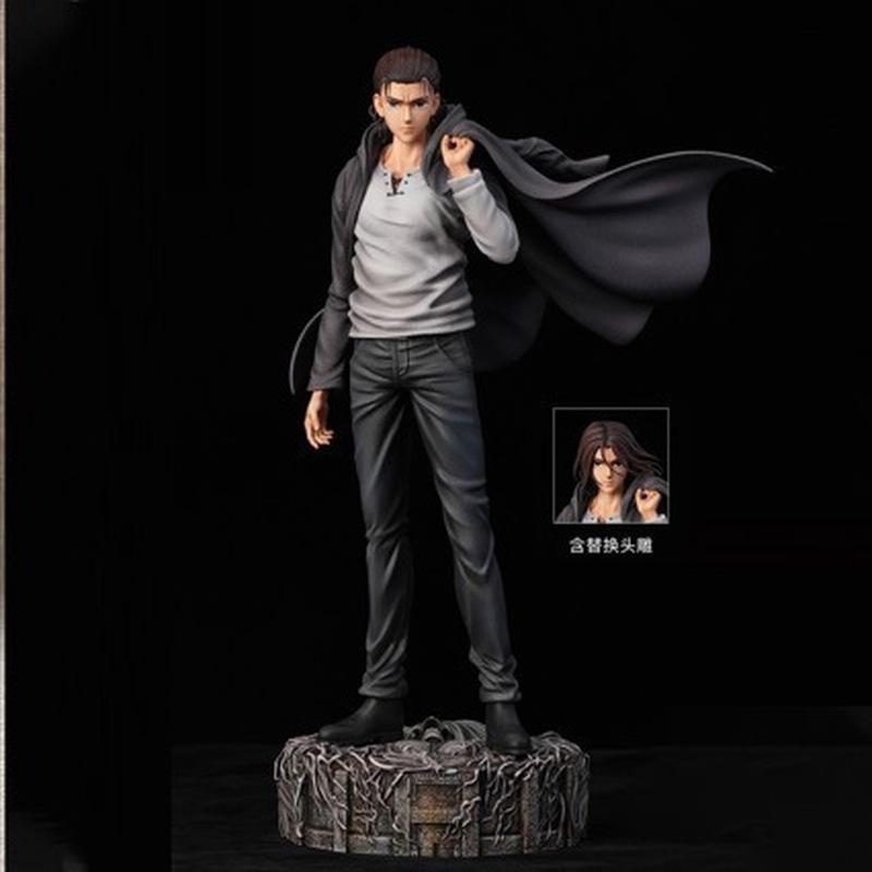 Attack On Titan Eren Yeager Dual Head Sculpt Gk Statue Action Figure Desktop Decoration For Anime Fans Anniversary Edition