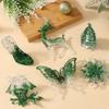 Semi-Green Christmas Snowflake Ornament Glitter Dust Finish Snowflake Shape Snowflake Hanging Ornament Transparent Hanging Style