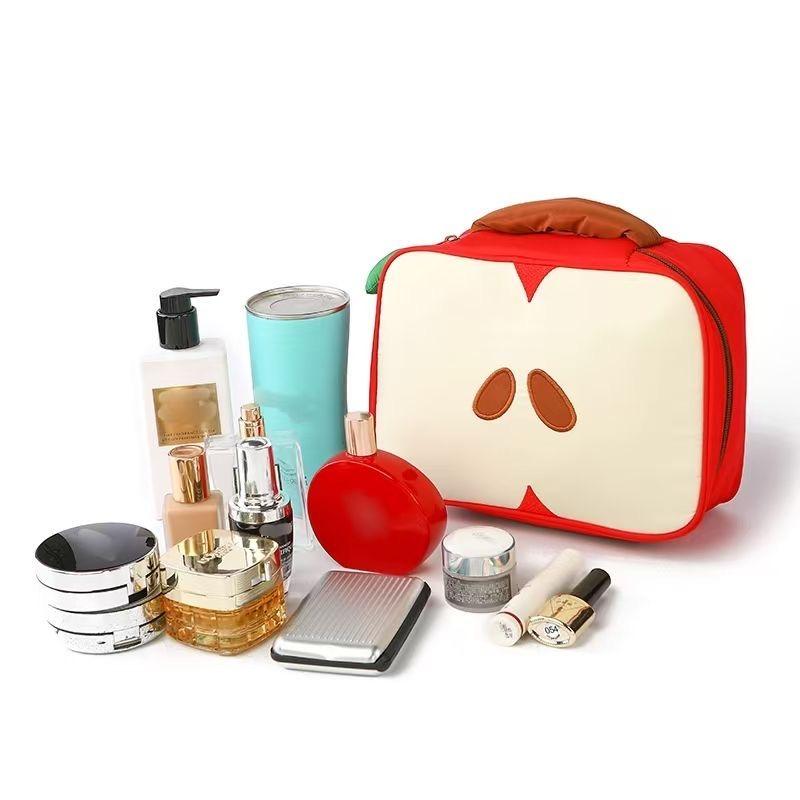 Cartoon Apple Pattern Makeup Bag Women Travel Storage Pouch Cosmetics Toiletry Storage Pouch Female's Handbag Christmas Gift