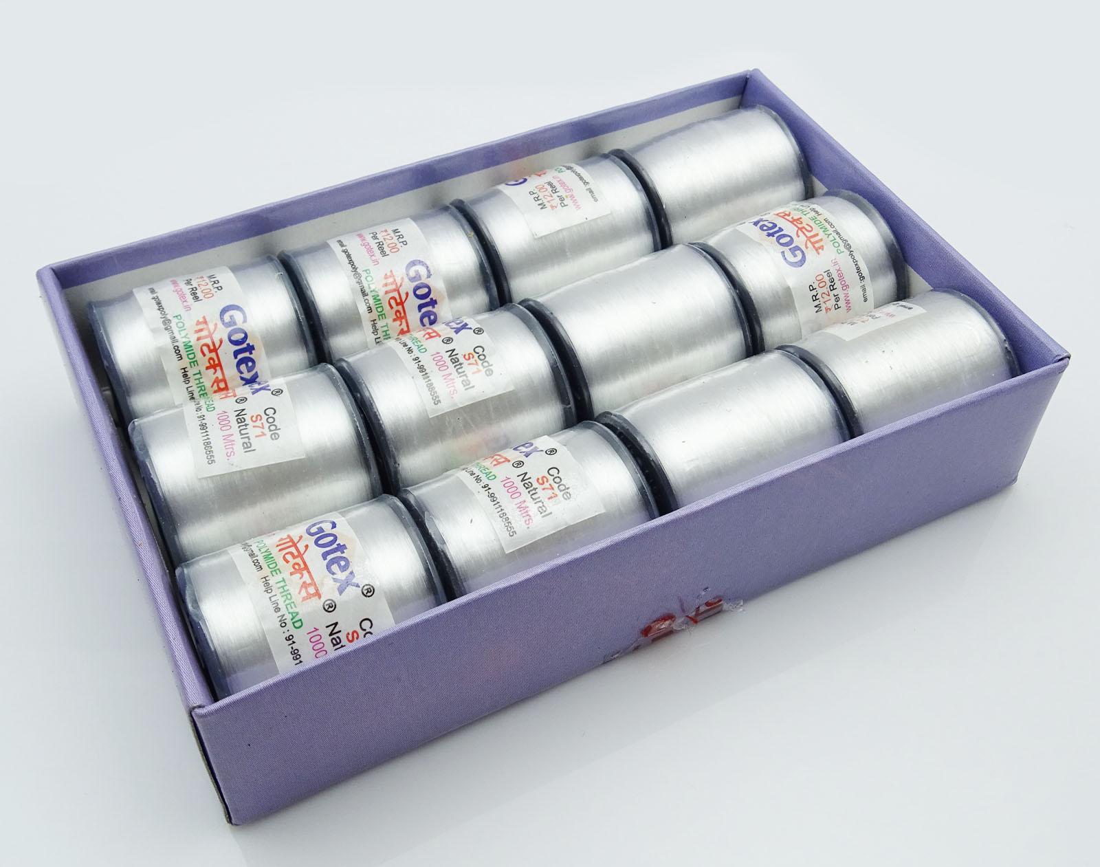 

12 штук рулонных серых полиамидных ниток для швейной машины 1000 метров серый