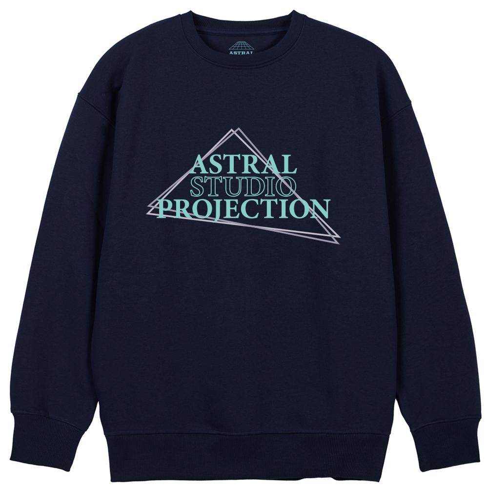Astral Projection Triangle Logo Lettering Loose Fit Sweatshirt_Navy L