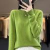 Women's Seamless Wool Cashmere Pullover Sweater - Round Neck, Loose Fit, Popular Seller for Spring, Autumn, & Winter.