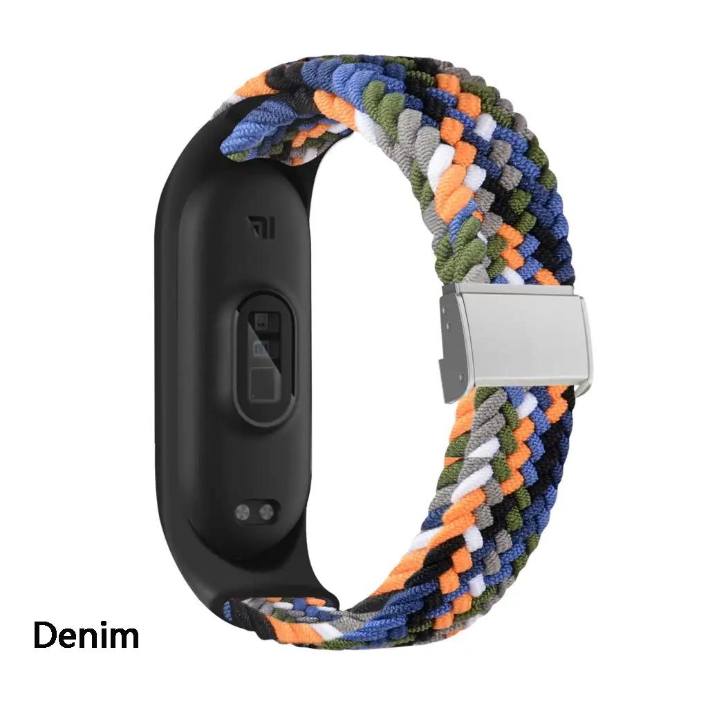Nylon Braided Strap For Mi Band 7 6 5 Stainless Steel Buckle Elastic Adjustable Bracelet Band for Xiaomi Miband 4 3 5 6