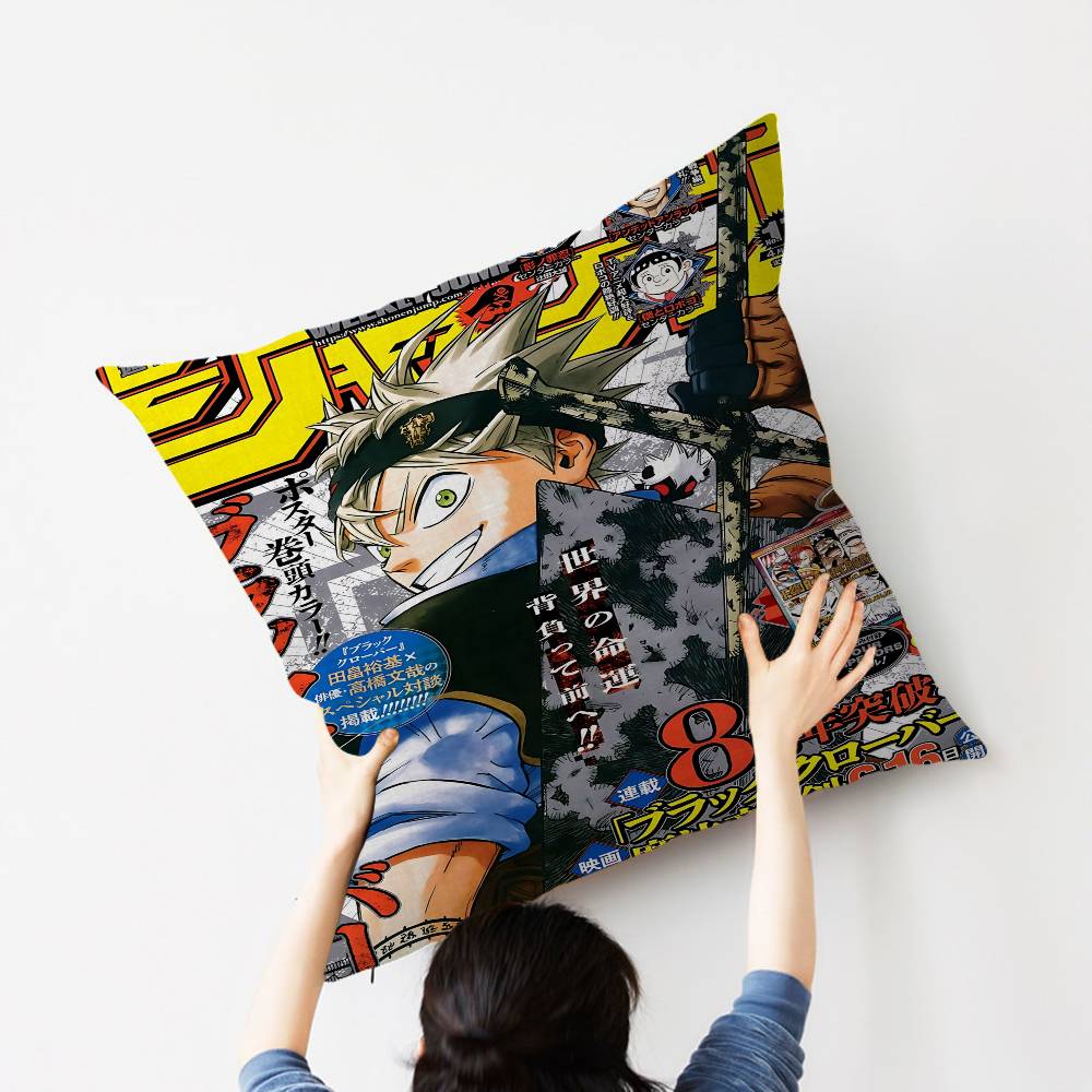 Anime Black Clover Cushion Cover Pillowcase Upholstery Sofa Throw Pillow Home Decor Pillowcas