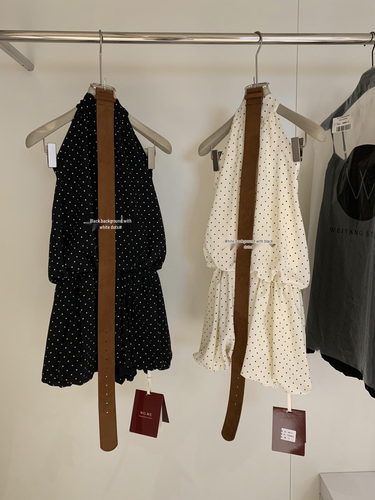 Polka Dot Halter Neck Sleeveless Mini Dress - Spring/Summer Collection M