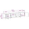 3 Piece LED TV Cabinet ZWOLLE Reclaimed Wood Engineered Wood