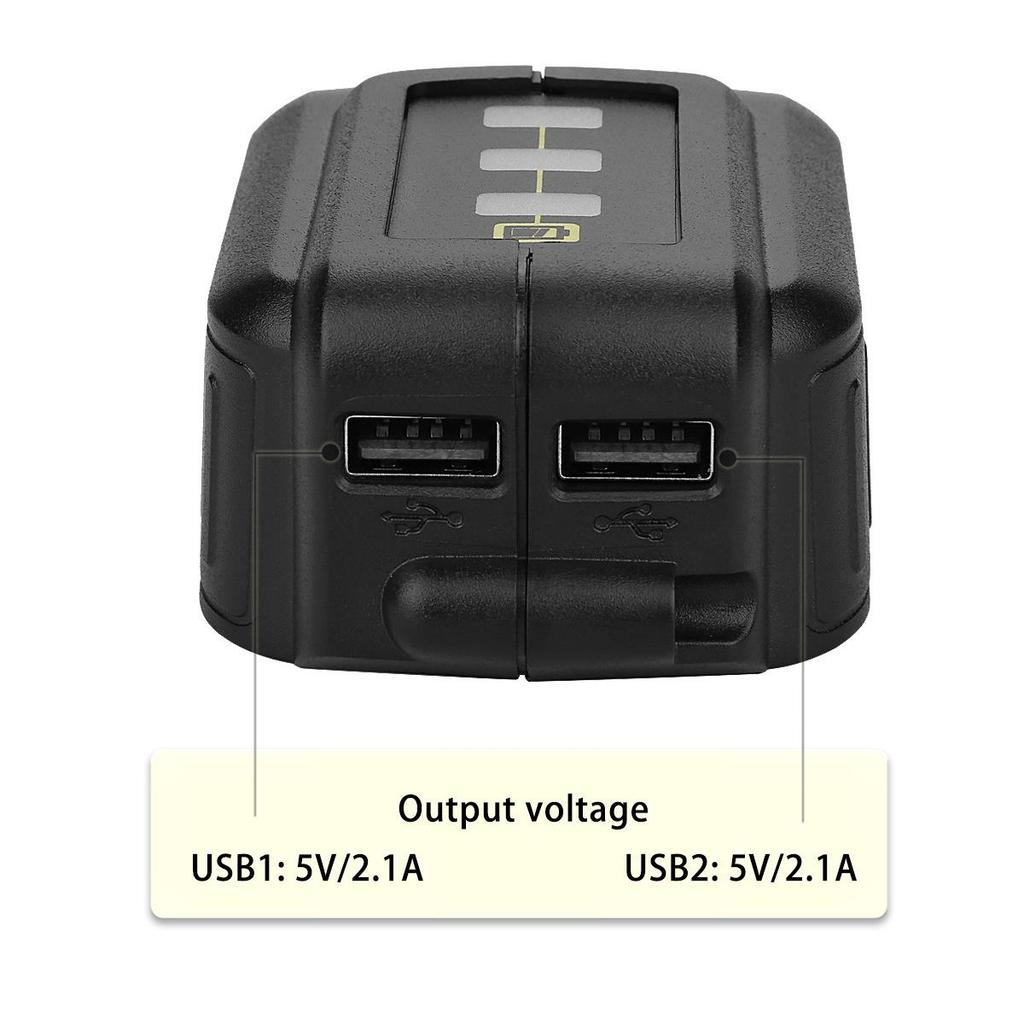 DEWALT Dewei USB Conversion Connector for 10.8/18V Lithium Battery Charging.